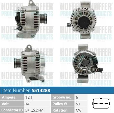 Hoffer H5514288 - Alternatore autozon.pro