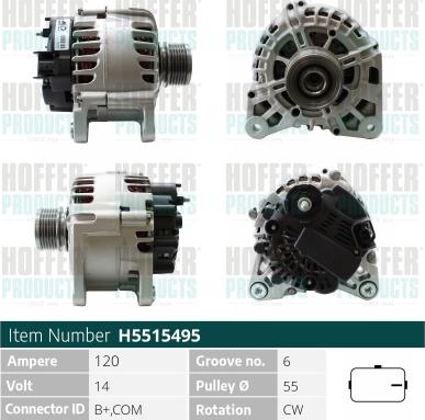 Hoffer H5515495 - Alternatore autozon.pro