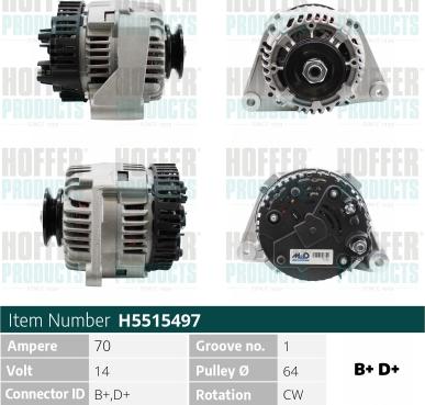 Hoffer H5515497 - Alternatore autozon.pro