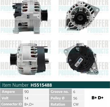 Hoffer H5515488 - Alternatore autozon.pro