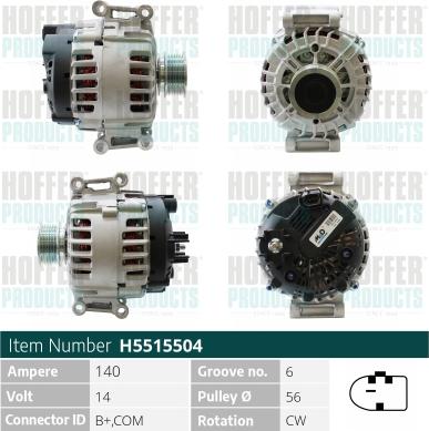 Hoffer H5515504 - Alternatore autozon.pro