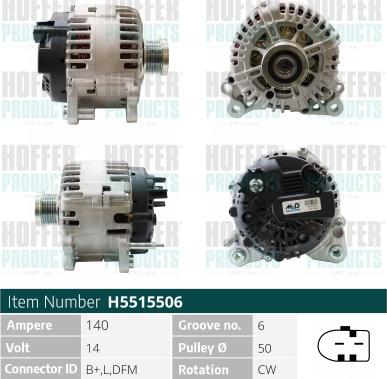 Hoffer H5515506 - Alternatore autozon.pro