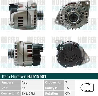 Hoffer H5515501 - Alternatore autozon.pro