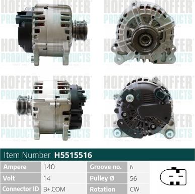 Hoffer H5515516 - Alternatore autozon.pro