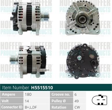 Hoffer H5515510 - Alternatore autozon.pro