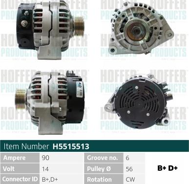 Hoffer H5515513 - Alternatore autozon.pro