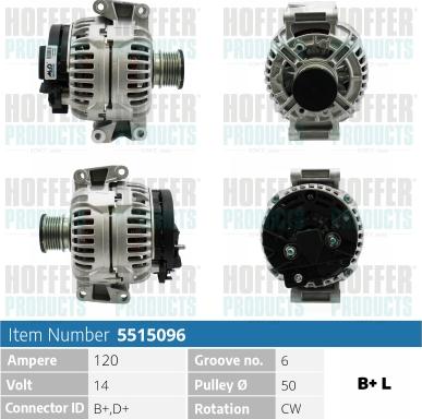 Hoffer H5515096 - Alternatore autozon.pro