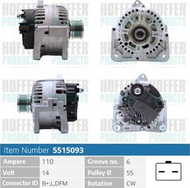 Hoffer H5515093 - Alternatore autozon.pro