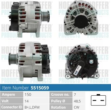 Hoffer H5515059 - Alternatore autozon.pro