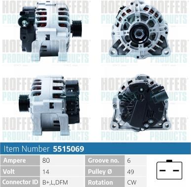 Hoffer H5515069 - Alternatore autozon.pro