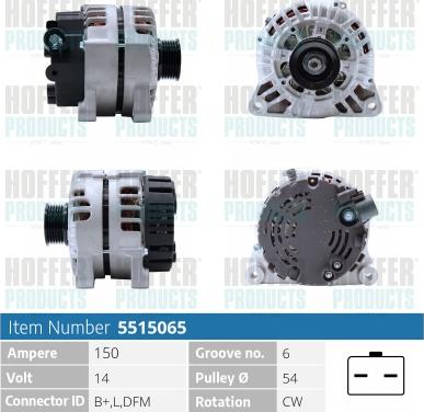 Hoffer H5515065 - Alternatore autozon.pro