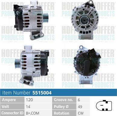 Hoffer H5515004 - Alternatore autozon.pro