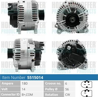 Hoffer H5515014 - Alternatore autozon.pro