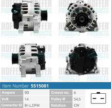 Hoffer H5515081 - Alternatore autozon.pro