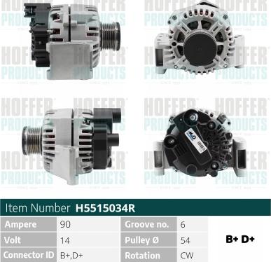 Hoffer H5515034R - Alternatore autozon.pro