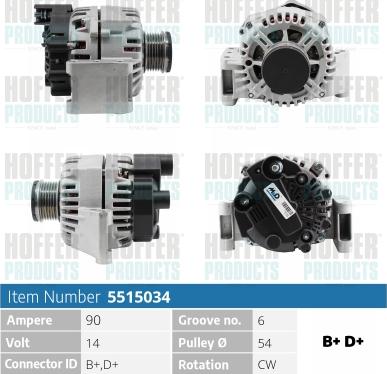 Hoffer H5515034 - Alternatore autozon.pro