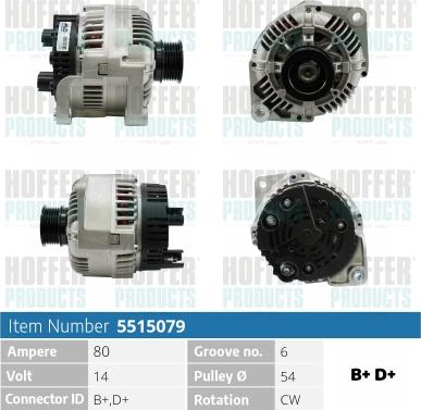 Hoffer H5515079 - Alternatore autozon.pro