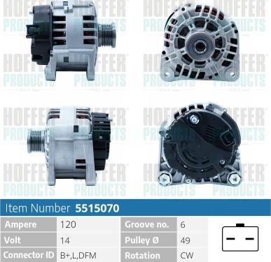 Hoffer H5515070 - Alternatore autozon.pro