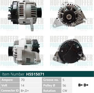 Hoffer H5515071 - Alternatore autozon.pro