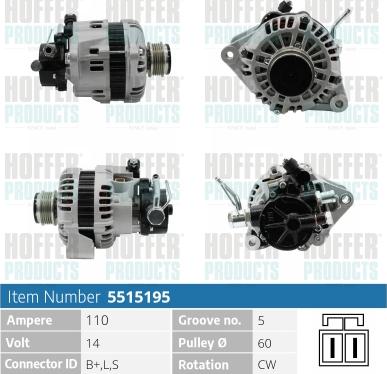 Hoffer H5515195 - Alternatore autozon.pro