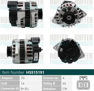 Hoffer H5515191 - Alternatore autozon.pro