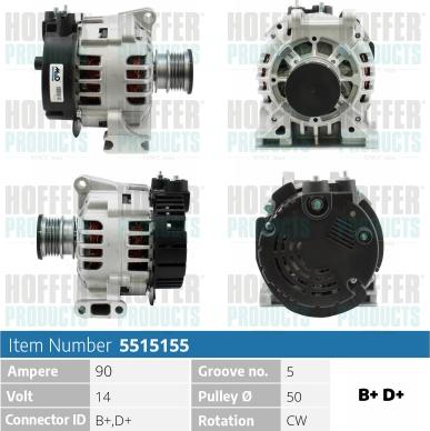 Hoffer H5515155 - Alternatore autozon.pro