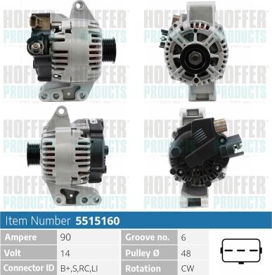 Hoffer H5515160 - Alternatore autozon.pro