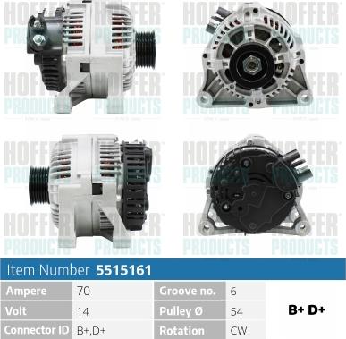 Hoffer H5515161 - Alternatore autozon.pro