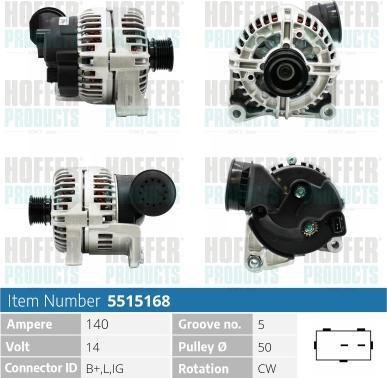 Hoffer H5515168 - Alternatore autozon.pro