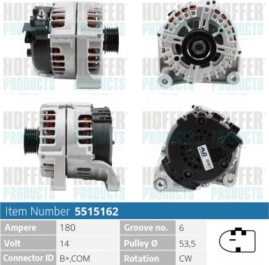 Hoffer H5515162 - Alternatore autozon.pro