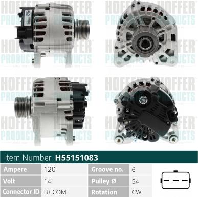 Hoffer H55151083 - Alternatore autozon.pro