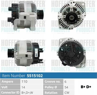 Hoffer H5515102 - Alternatore autozon.pro