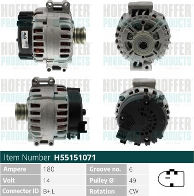 Hoffer H55151071 - Alternatore autozon.pro