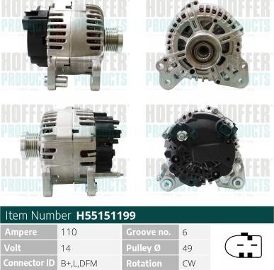 Hoffer H55151199 - Alternatore autozon.pro