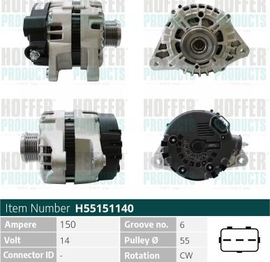 Hoffer H55151140 - Alternatore autozon.pro