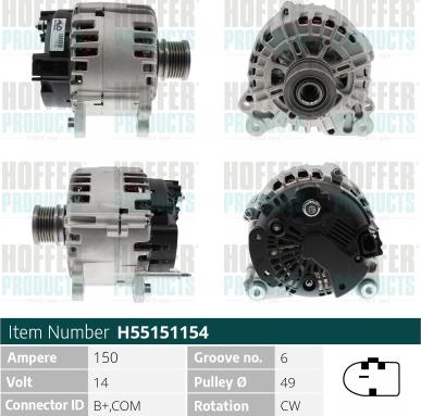 Hoffer H55151154 - Alternatore autozon.pro