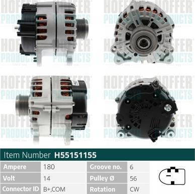 Hoffer H55151155 - Alternatore autozon.pro