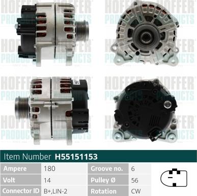 Hoffer H55151153 - Alternatore autozon.pro