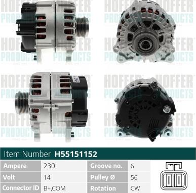 Hoffer H55151152 - Alternatore autozon.pro