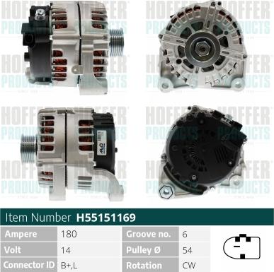 Hoffer H55151169 - Alternatore autozon.pro