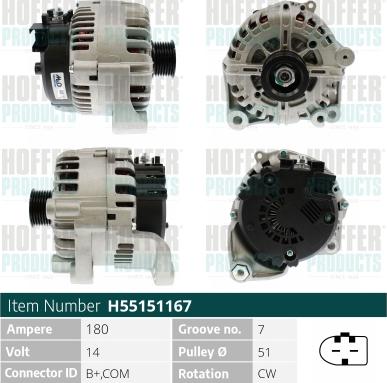 Hoffer H55151167 - Alternatore autozon.pro