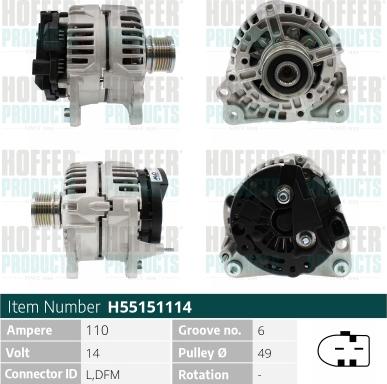 Hoffer H55151114 - Alternatore autozon.pro