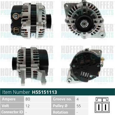 Hoffer H55151113 - Alternatore autozon.pro