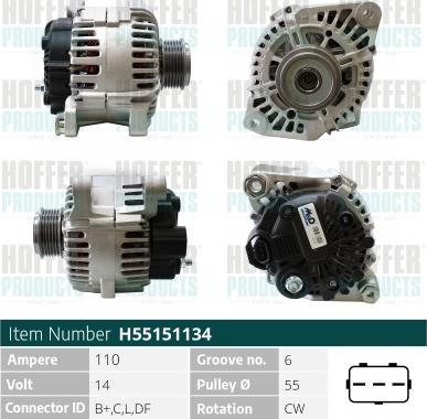 Hoffer H55151134 - Alternatore autozon.pro