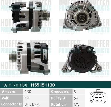 Hoffer H55151130 - Alternatore autozon.pro