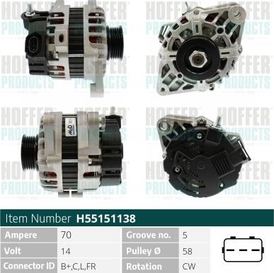 Hoffer H55151138 - Alternatore autozon.pro