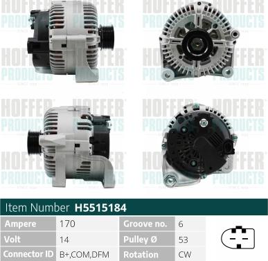 Hoffer H5515184 - Alternatore autozon.pro