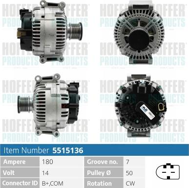 Hoffer H5515136 - Alternatore autozon.pro