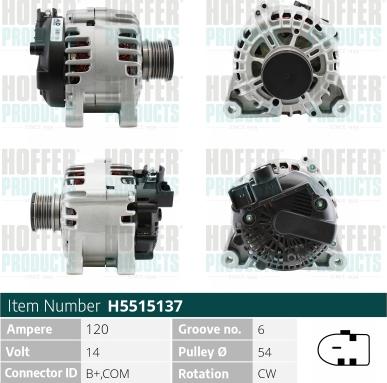 Hoffer H5515137G - Alternatore autozon.pro