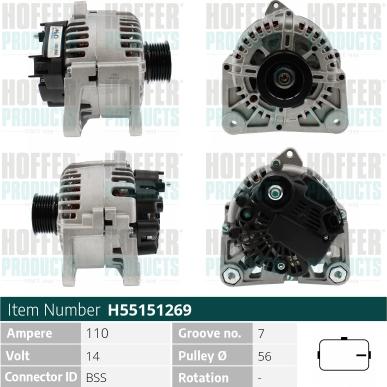 Hoffer H55151269 - Alternatore autozon.pro